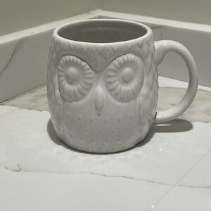 West Elm White Ceramic Owl Mug